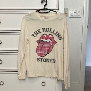 #0415 White Long Sleeve Size L Brand Rolling Stones